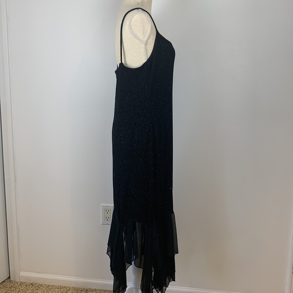 Vtg Onyx Nite Black Dress Fairy Grunge Whimsigoth Sparkly Asymmetrical H… - Picture 4 of 11